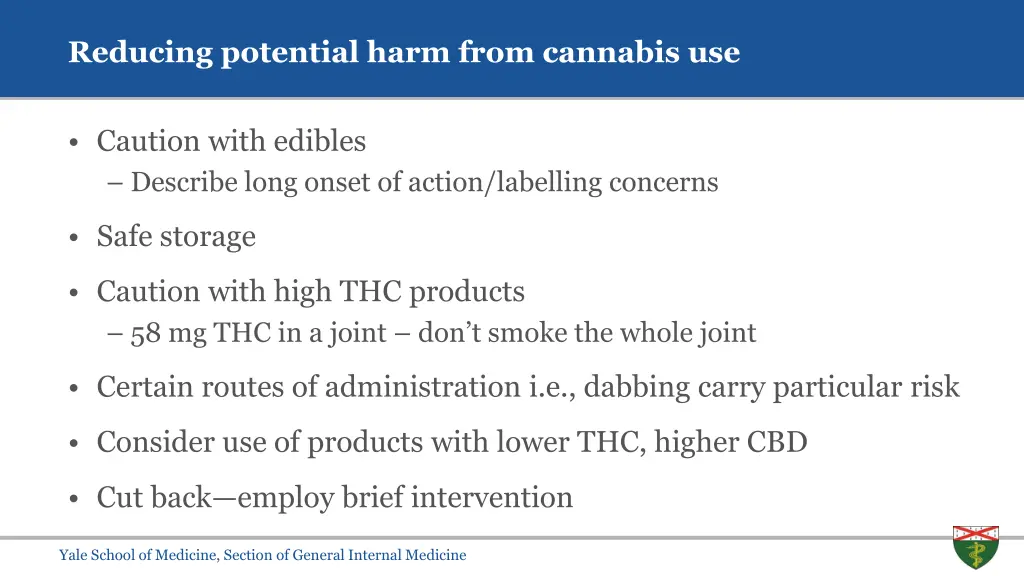 reducing potential harm from cannabis use