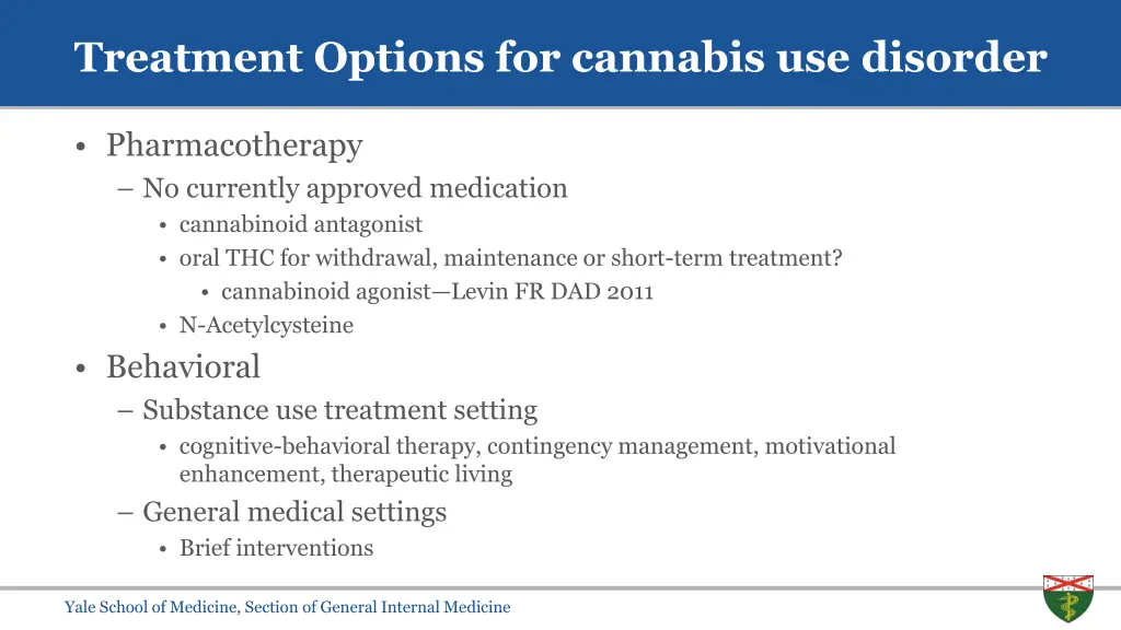 treatment options for cannabis use disorder