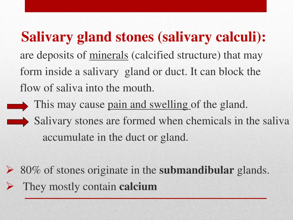 salivary gland stones salivary calculi