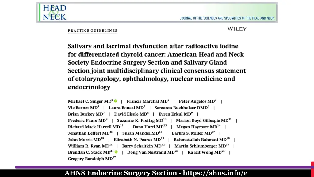 ahns endocrine surgery section https ahns info e