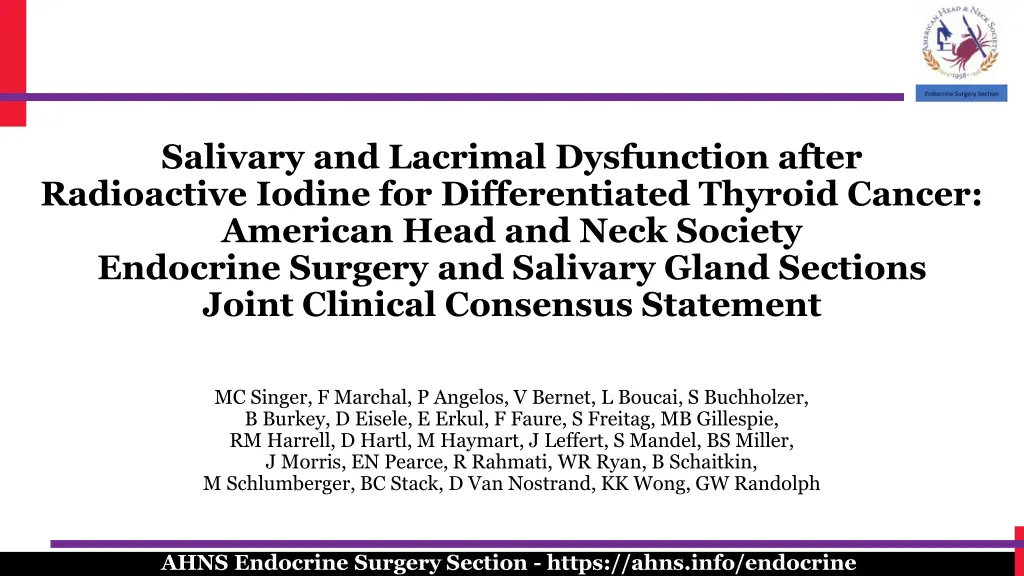 salivary and lacrimal dysfunction after