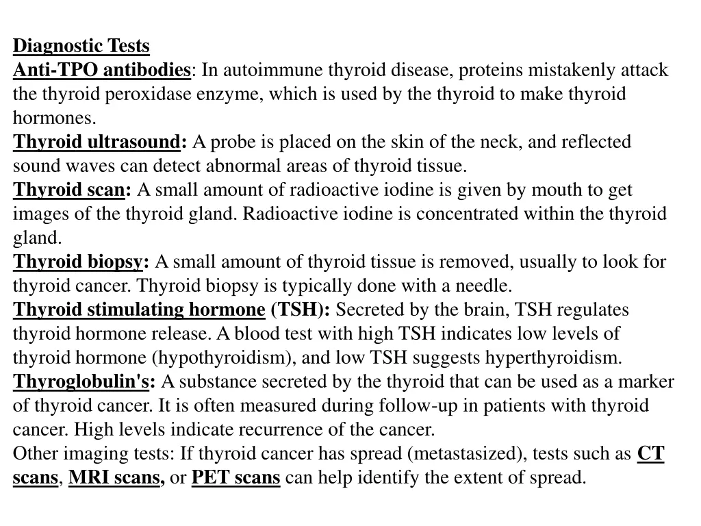 diagnostic tests anti tpo antibodies