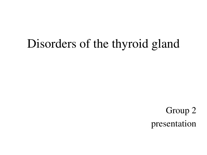 disorders of the thyroid gland