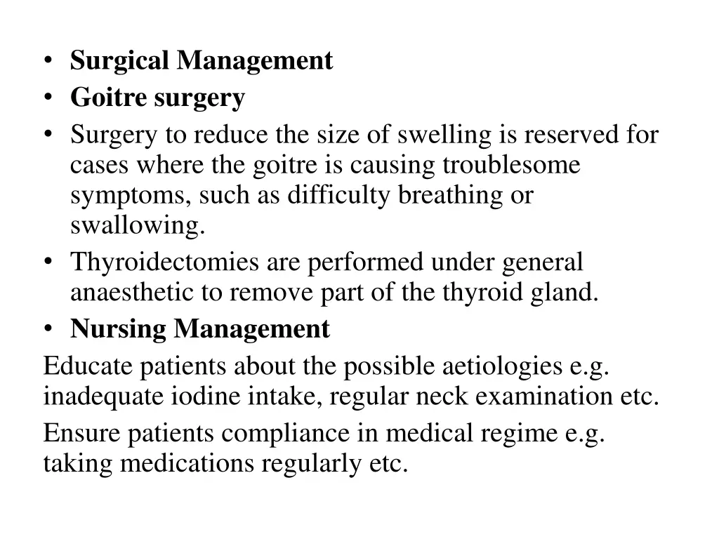 surgical management goitre surgery surgery