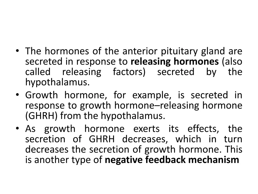 the hormones of the anterior pituitary gland