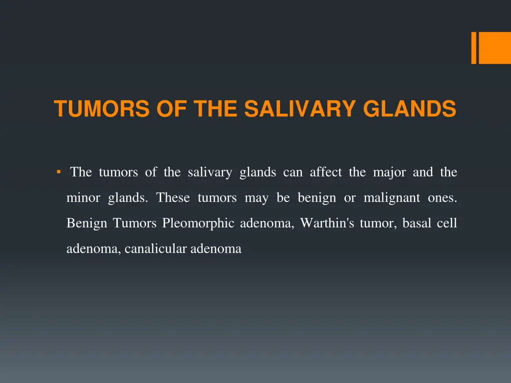 tumors of the salivary glands