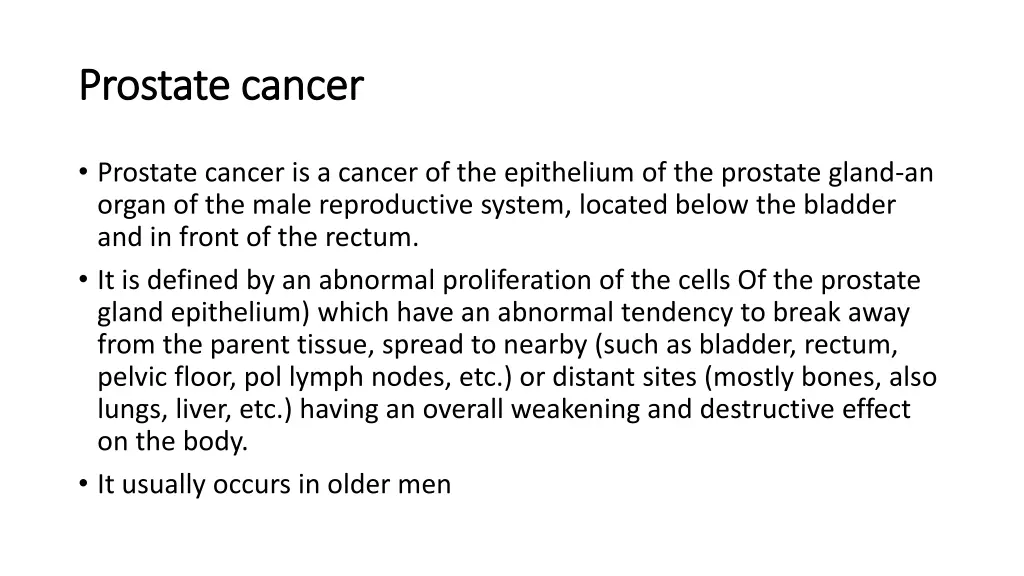 prostate cancer prostate cancer