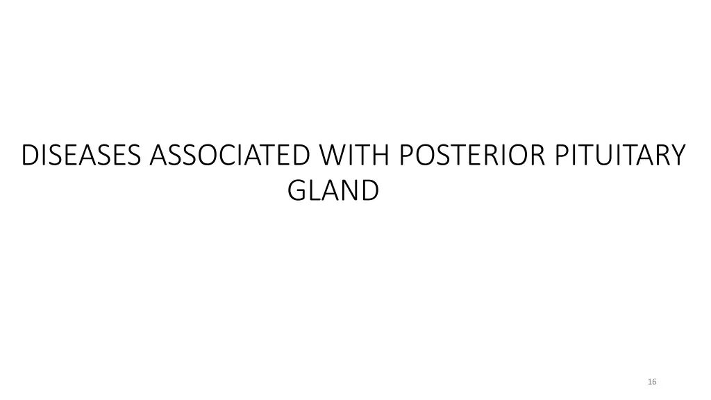 diseases associated with posterior pituitary gland