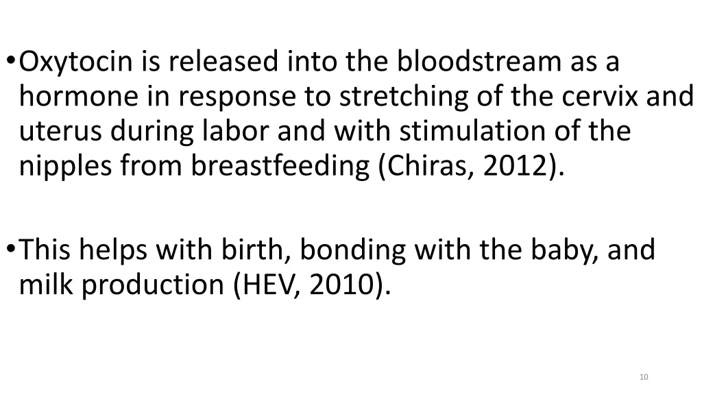 oxytocin is released into the bloodstream