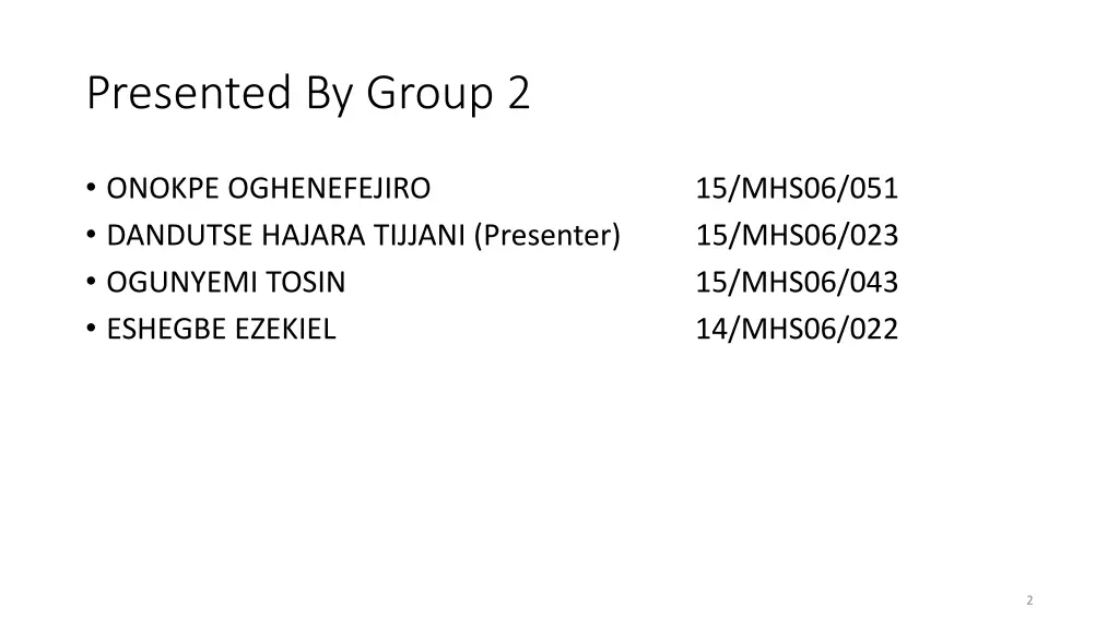 presented by group 2