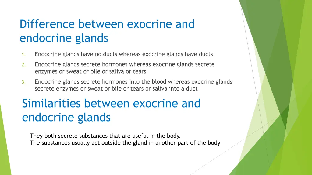 difference between exocrine and endocrine glands