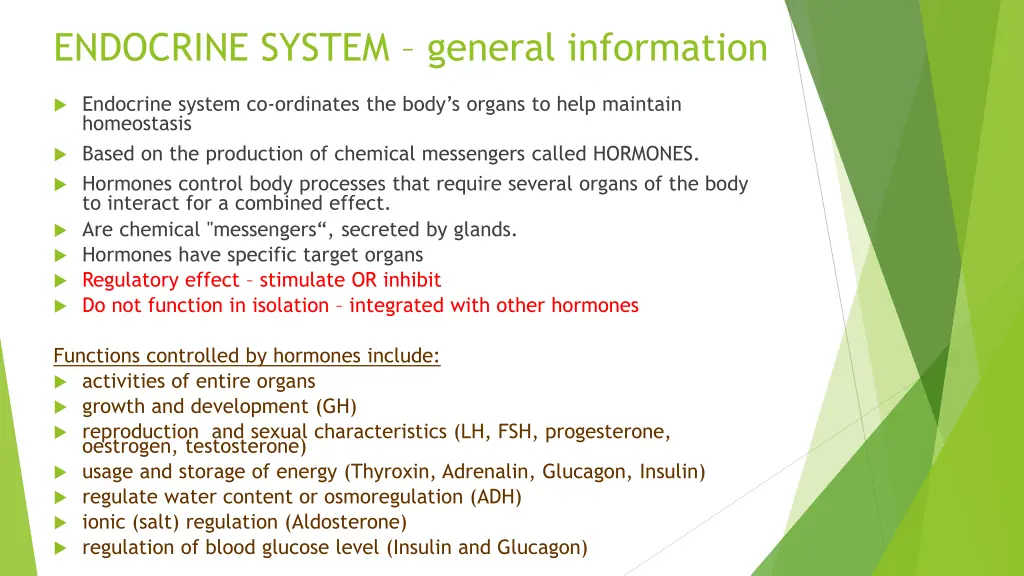 endocrine system general information