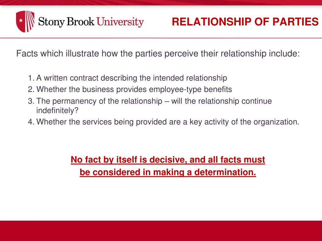 relationship of parties