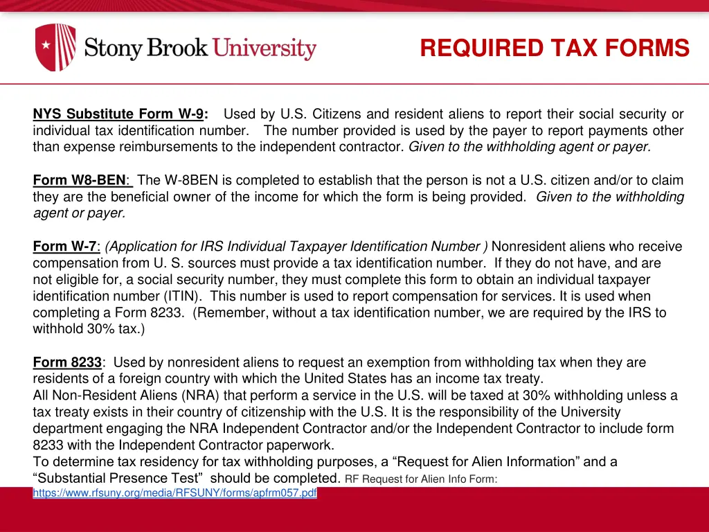 required tax forms