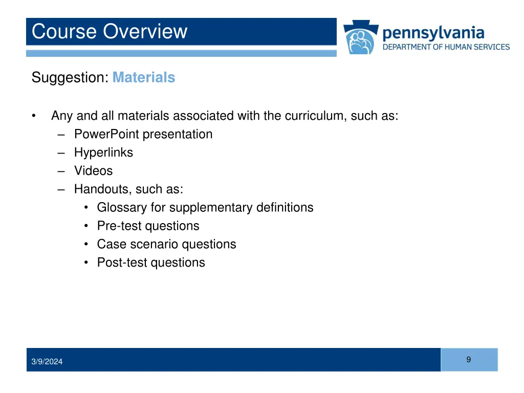 course overview 6