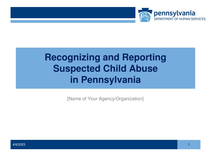 recognizing and reporting suspected child abuse