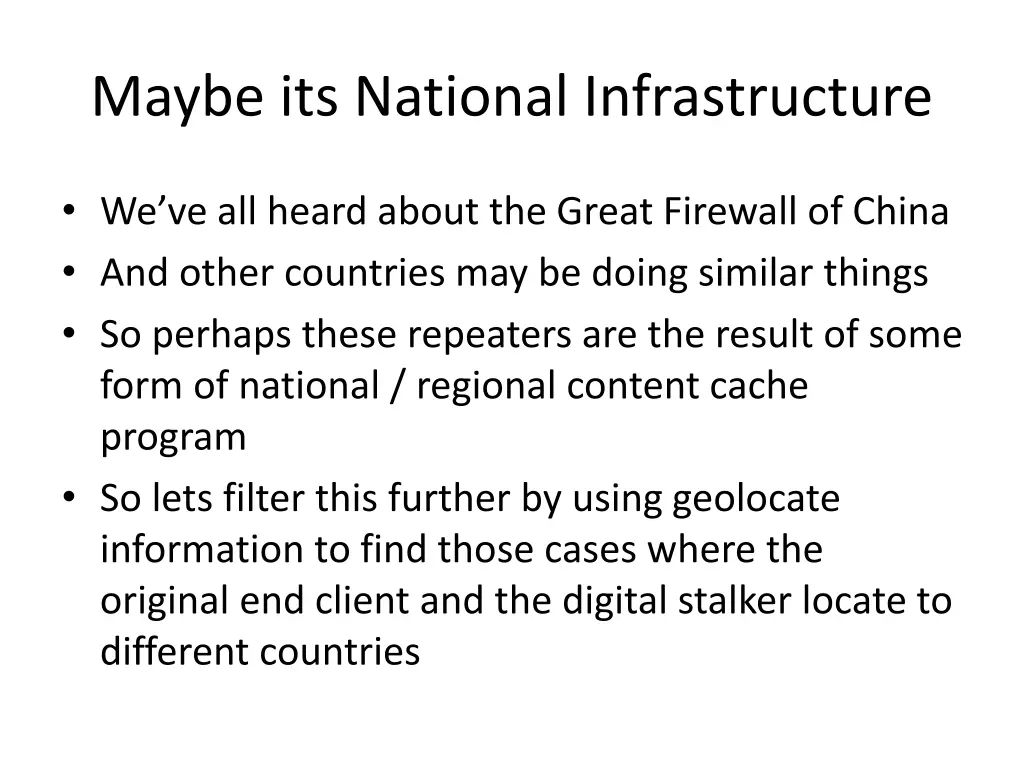 maybe its national infrastructure