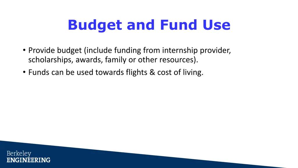 budget and fund use