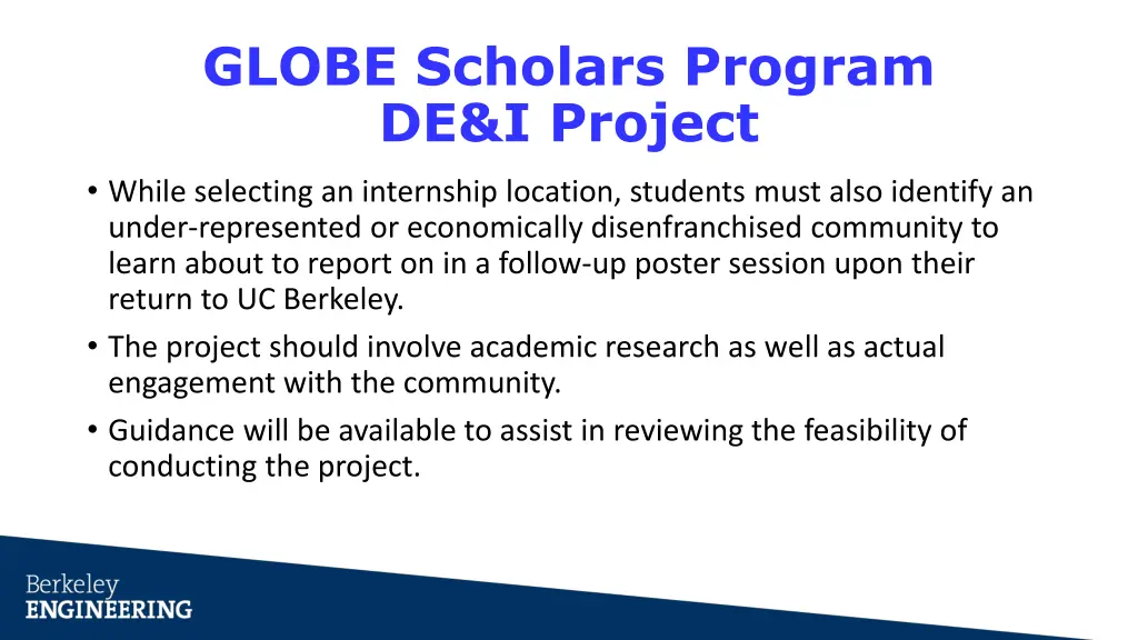 globe scholars program de i project