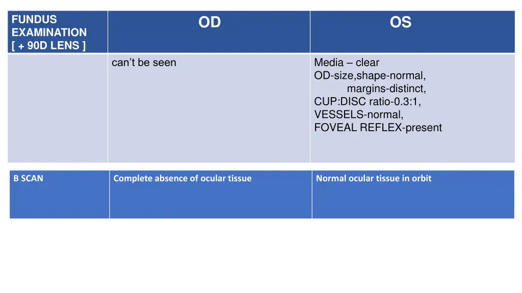 fundus examination 90d lens