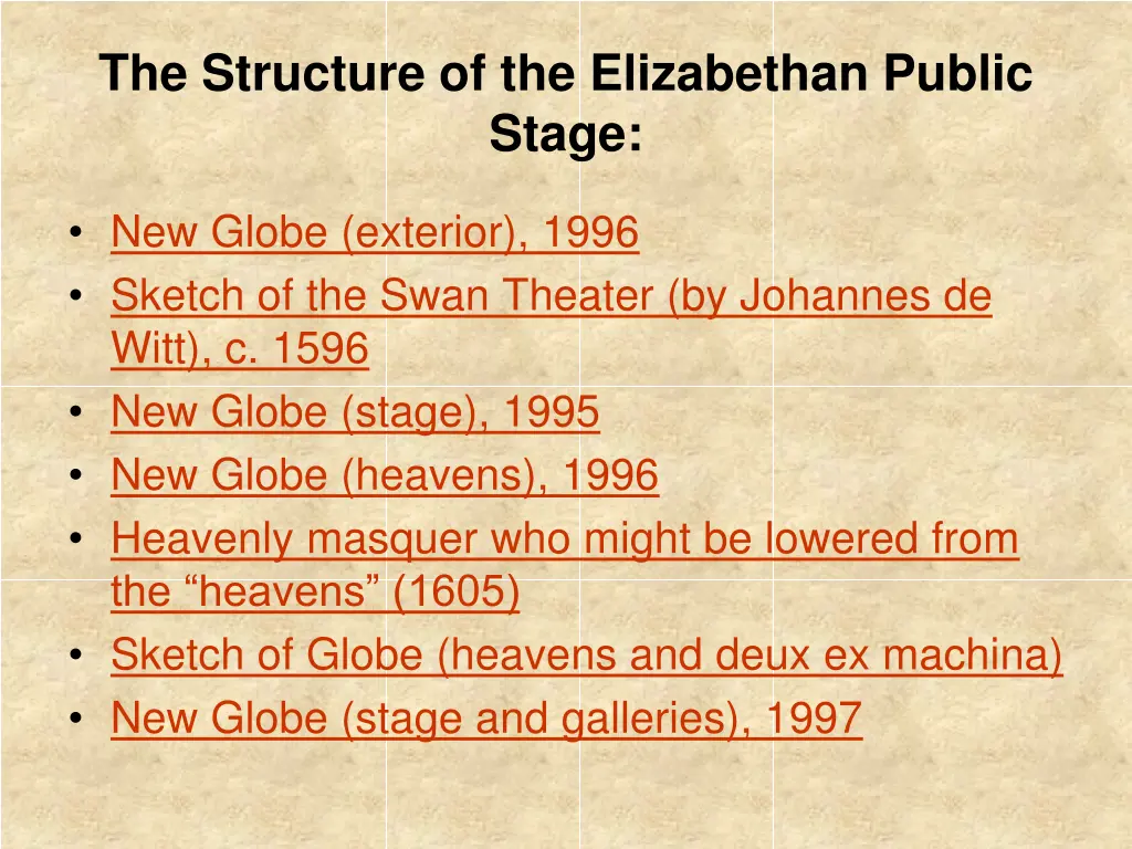 the structure of the elizabethan public stage