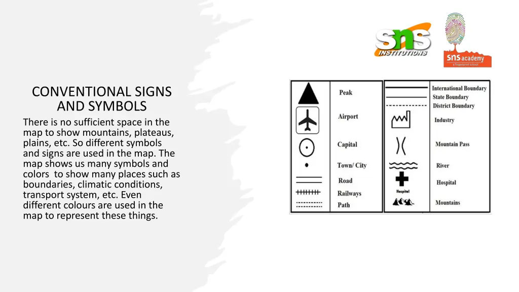 conventional signs and symbols there