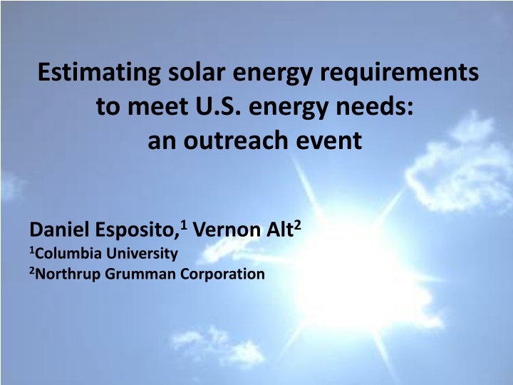 estimating solar energy requirements to meet