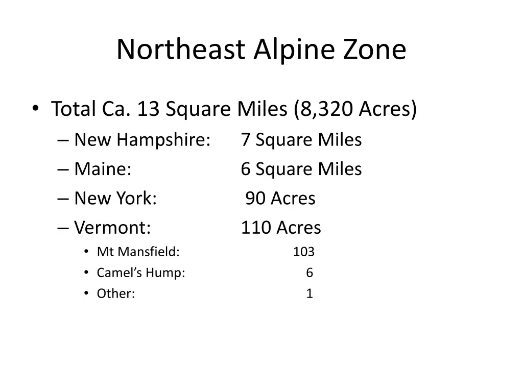 northeast alpine zone