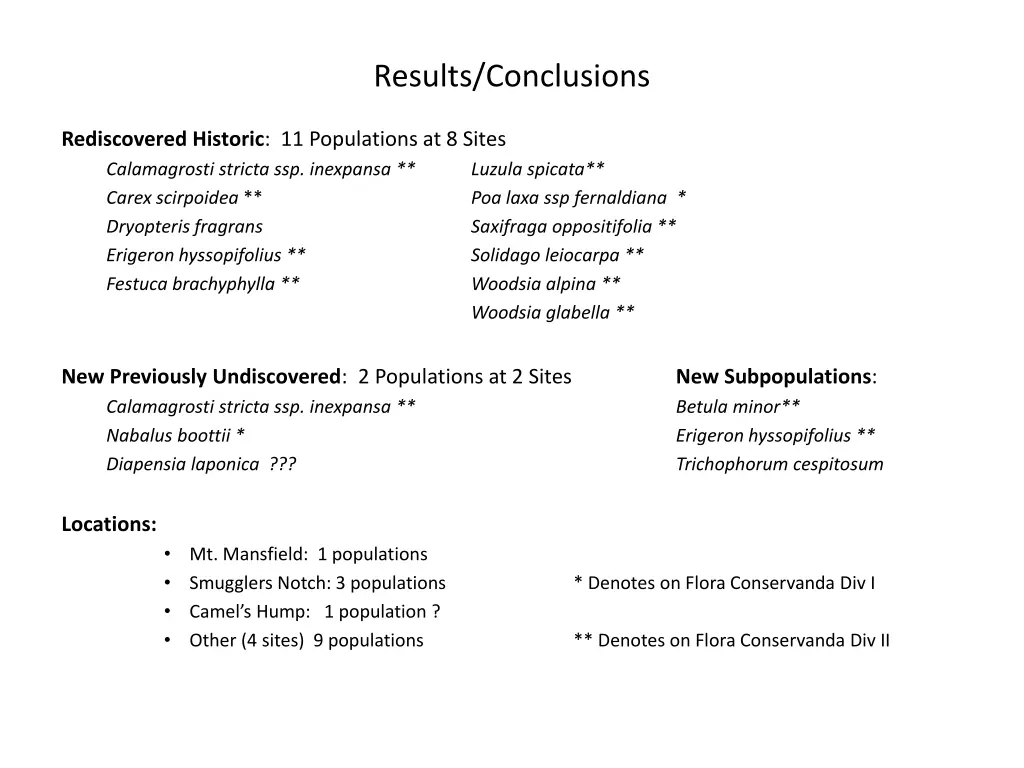 results conclusions 1