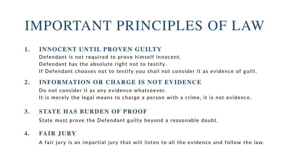 important principles of law