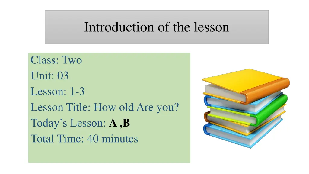 introduction of the lesson