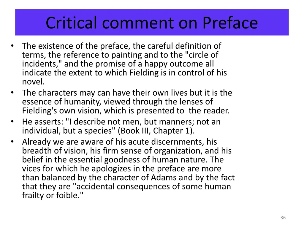 critical comment on preface