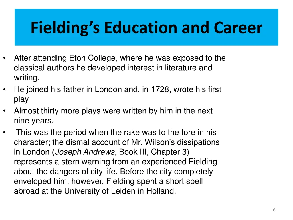 fielding s education and career