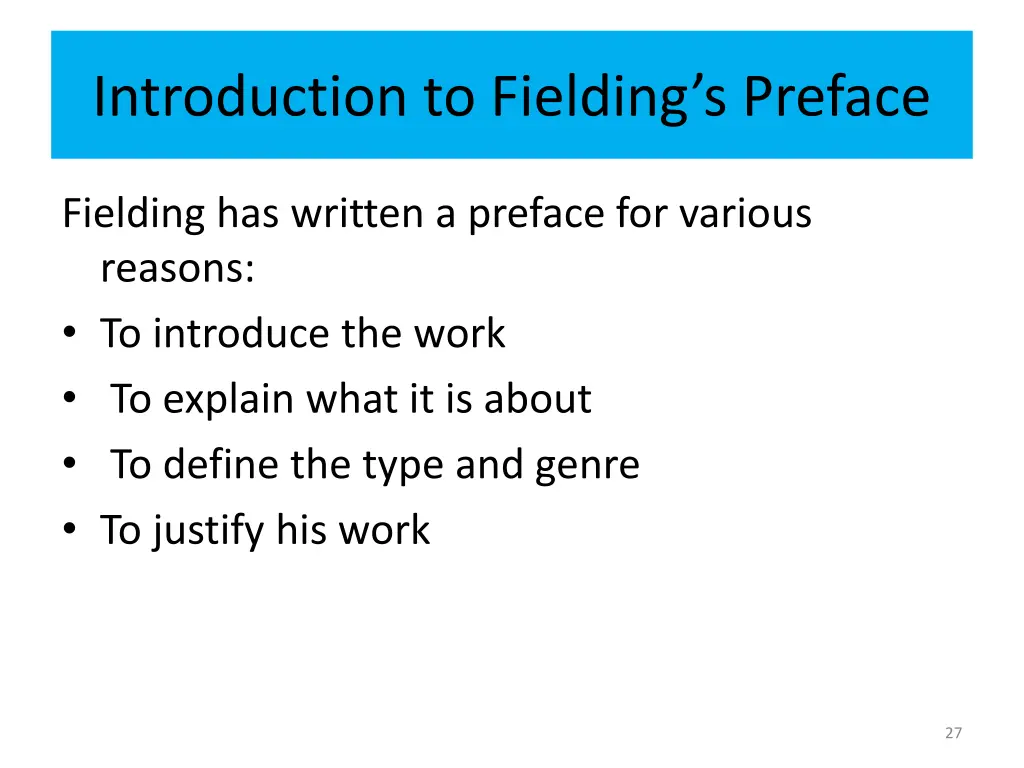 introduction to fielding s preface