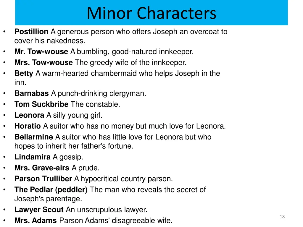 minor characters