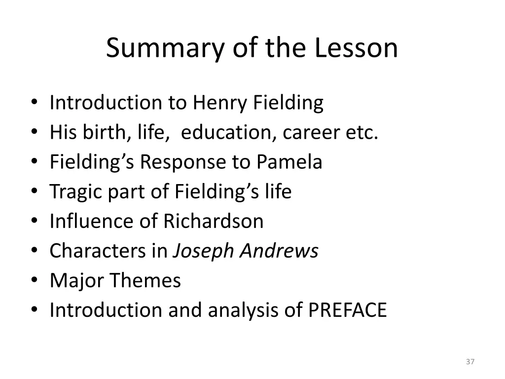 summary of the lesson