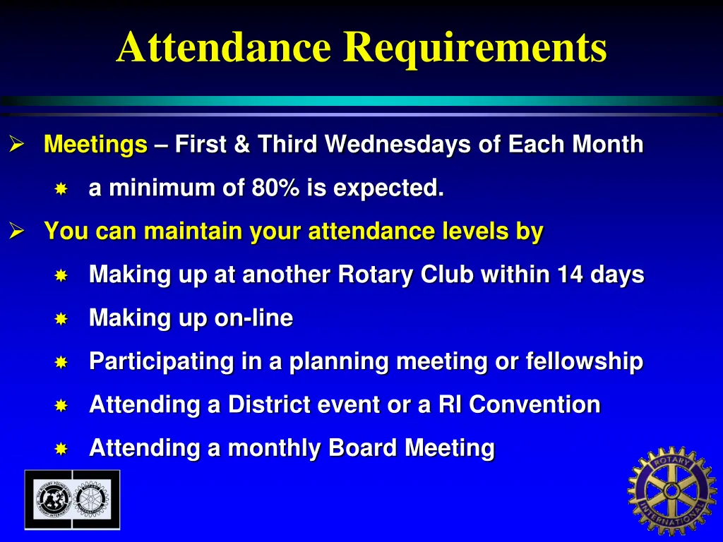 attendance requirements