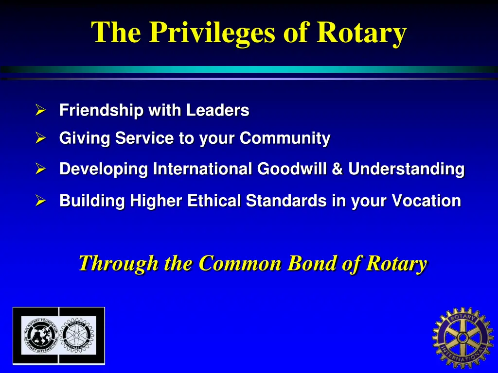 the privileges of rotary