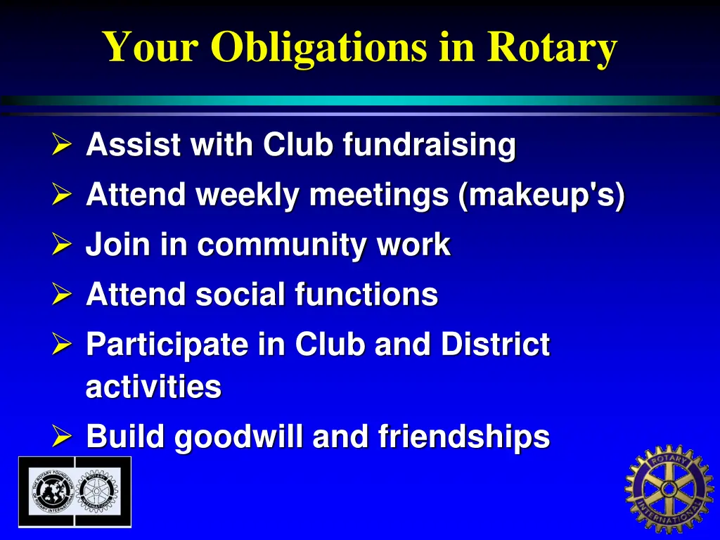 your obligations in rotary