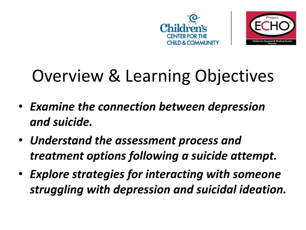 overview learning objectives