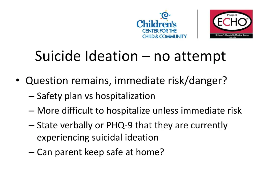 suicide ideation no attempt