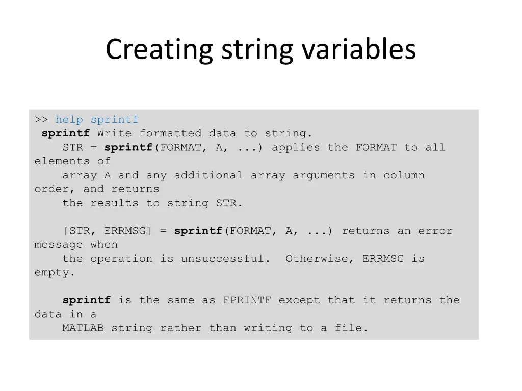 creating string variables