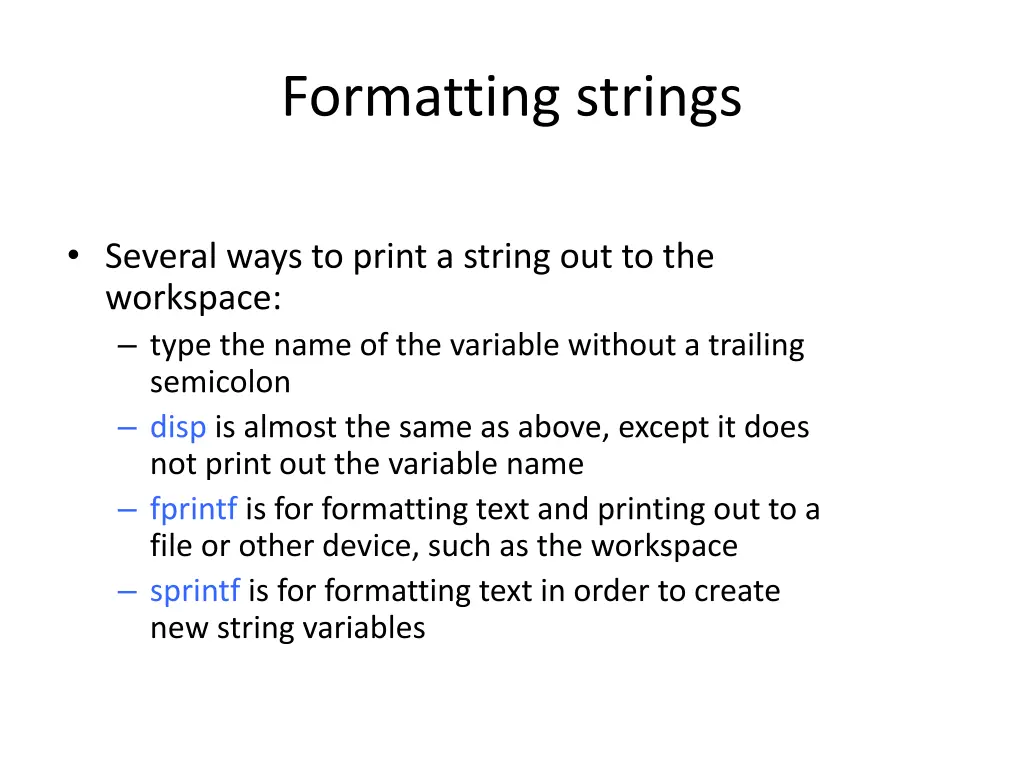 formatting strings 1