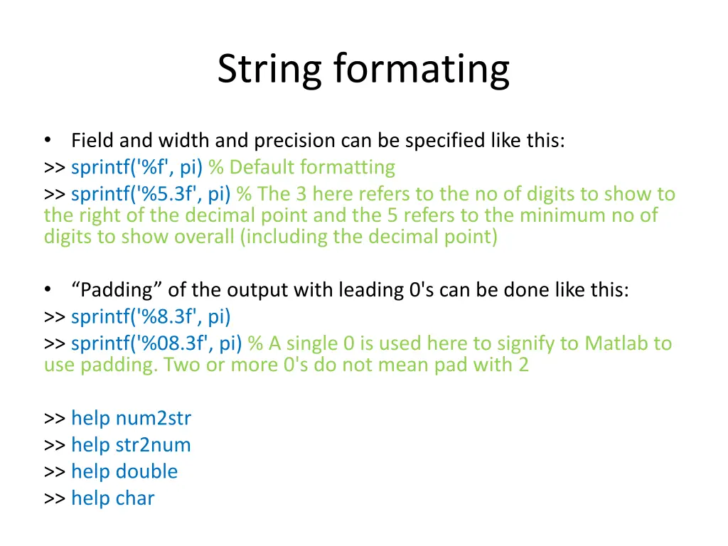 string formating