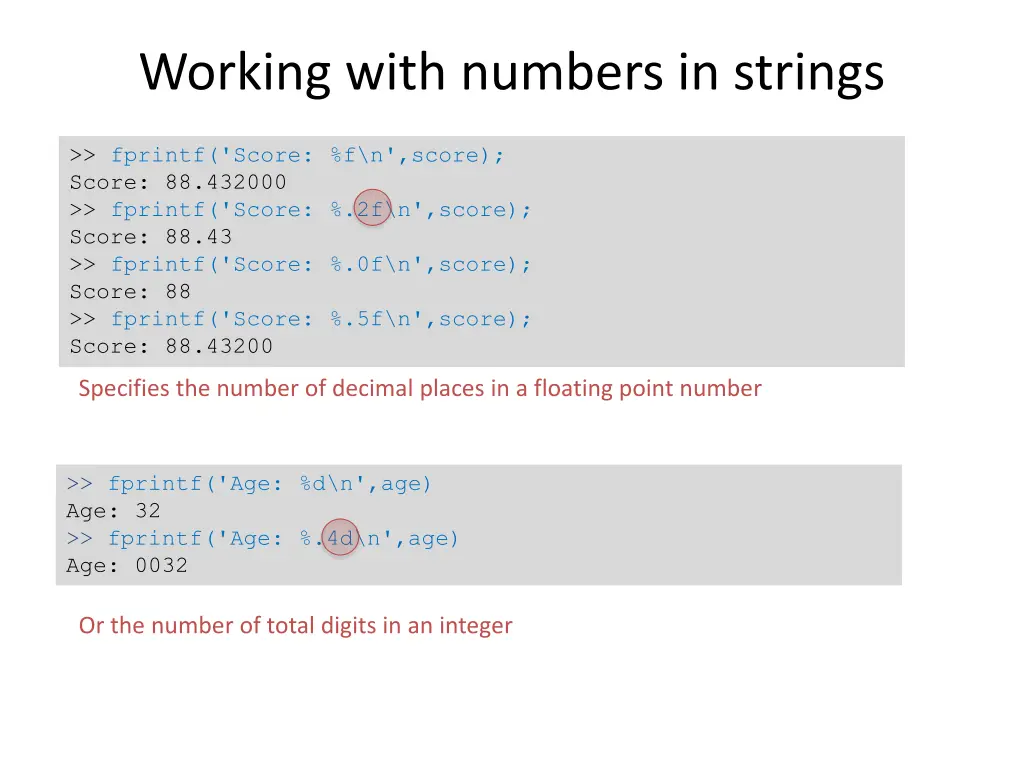 working with numbers in strings