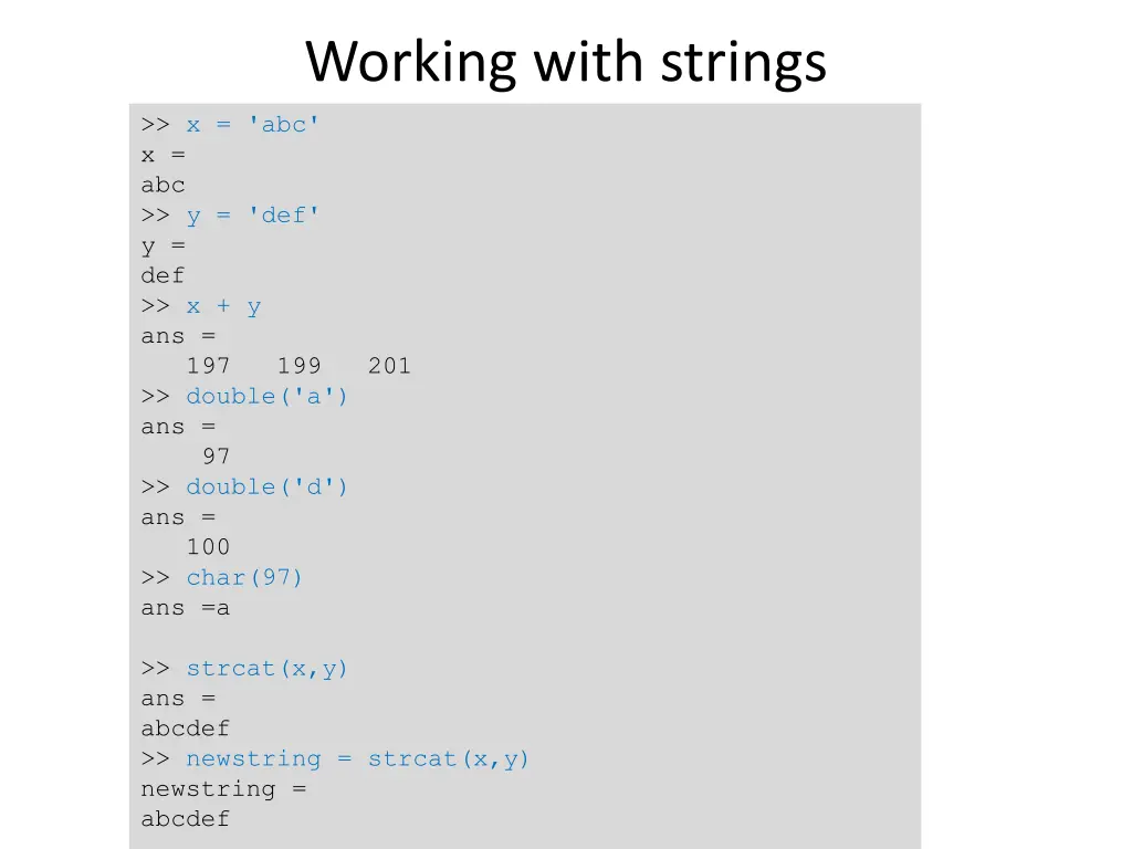 working with strings 1