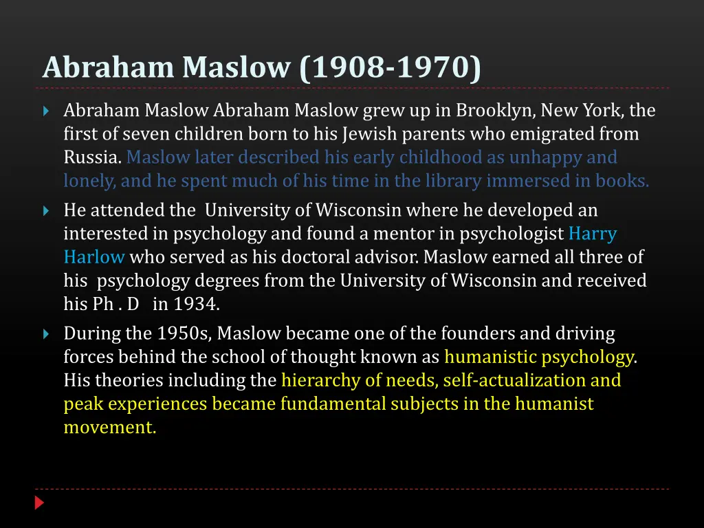 abraham maslow 1908 1970