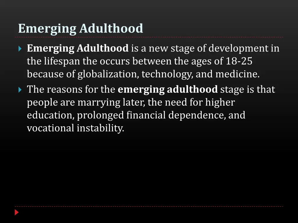 emerging adulthood