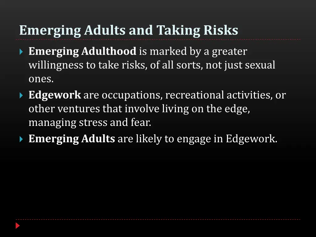 emerging adults and taking risks