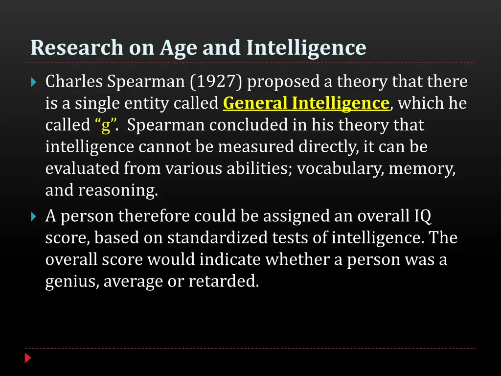 research on age and intelligence 1